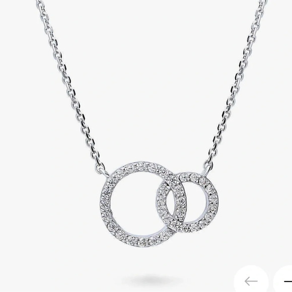 - Interlocking Circle necklace  sterling silverl| Layering necklace - Picture 1 of 6
